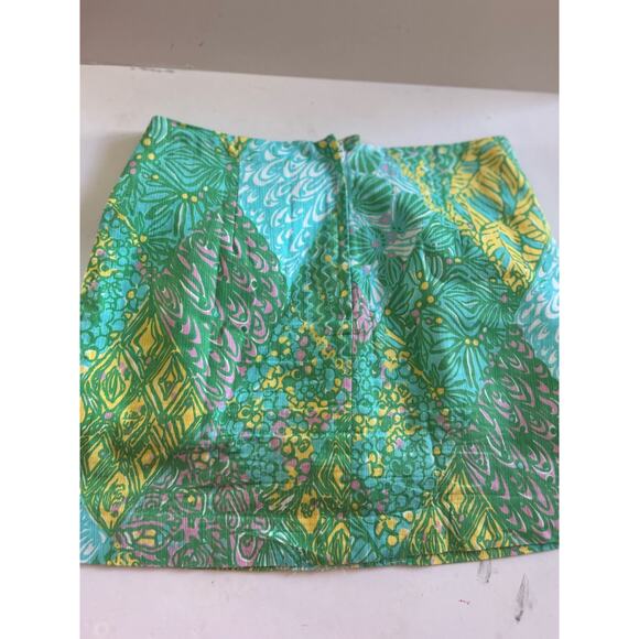 $78 Lilly Pulitzer Skort Marigold Print Green Yellow Size 0 Tennis Pickleball - Picture 9 of 9